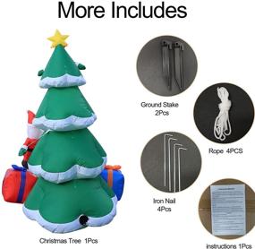 img 1 attached to 🎄 Inflatable Christmas Tree and Santa Claus Set | 7ft, Built-in LED Color Lights | Blow Up Tree with Blower and Adaptor | Outdoor Indoor Decoration for Yard, Garden, Lawn, Home, Party