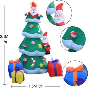 img 3 attached to 🎄 Inflatable Christmas Tree and Santa Claus Set | 7ft, Built-in LED Color Lights | Blow Up Tree with Blower and Adaptor | Outdoor Indoor Decoration for Yard, Garden, Lawn, Home, Party