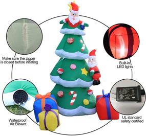 img 2 attached to 🎄 Inflatable Christmas Tree and Santa Claus Set | 7ft, Built-in LED Color Lights | Blow Up Tree with Blower and Adaptor | Outdoor Indoor Decoration for Yard, Garden, Lawn, Home, Party