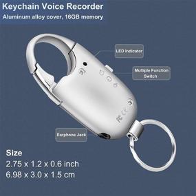 img 2 attached to 🎙️ Silver Voice Activated Keychain Digital Voice Recorder with Playback Function - Ideal for Lectures, Meetings, Interviews, and Music