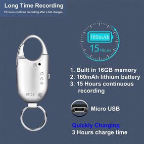 img 1 attached to 🎙️ Silver Voice Activated Keychain Digital Voice Recorder with Playback Function - Ideal for Lectures, Meetings, Interviews, and Music