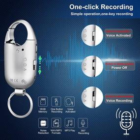 img 3 attached to 🎙️ Silver Voice Activated Keychain Digital Voice Recorder with Playback Function - Ideal for Lectures, Meetings, Interviews, and Music