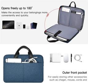 img 3 attached to 🎒 180° Open Laptop Messenger Bag for XPS 15 7590, HP 14" Laptop, MacBook Pro 15 2020-2016, MacBook Pro 16 A2141, Surface Laptop 3 15, HP Dell Acer Lenovo Chromebook Notebook Bag