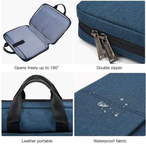 img 2 attached to 🎒 180° Open Laptop Messenger Bag for XPS 15 7590, HP 14" Laptop, MacBook Pro 15 2020-2016, MacBook Pro 16 A2141, Surface Laptop 3 15, HP Dell Acer Lenovo Chromebook Notebook Bag