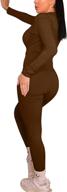 👗 mizoci women's bodycon crewneck jumpsuit: stylish and trendy clothing logo