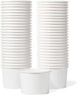 9-oz paper ice cream cups - 50-count disposable dessert bowls for hot or cold food, party supplies treat cups for sundae, frozen yogurt, soup | white logo