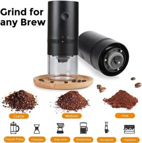 img 3 attached to ☕️ USB Rechargeable Portable Electric Conical Burr Coffee Grinder - Small Automatic Bean Grinder with Multi Grind Setting for 4 Cups of Espresso, Drip, Pour Over, French Press Brewing - Black