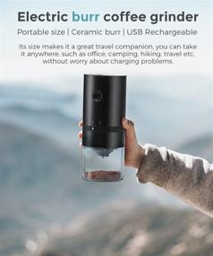 img 1 attached to ☕️ USB Rechargeable Portable Electric Conical Burr Coffee Grinder - Small Automatic Bean Grinder with Multi Grind Setting for 4 Cups of Espresso, Drip, Pour Over, French Press Brewing - Black