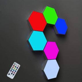 img 4 attached to 🔶 ODISTAR Hexagon Wall Light: Colorful Remote-Controlled Modular LED Lights for Smart Bedroom and Living Room Decoration (6-Pack)