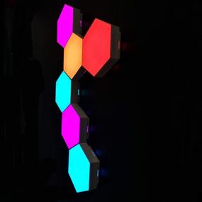 img 2 attached to 🔶 ODISTAR Hexagon Wall Light: Colorful Remote-Controlled Modular LED Lights for Smart Bedroom and Living Room Decoration (6-Pack)