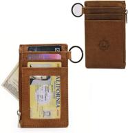 💳 convenient credit wallet with zipper slots & keyring: streamline your essentials logo