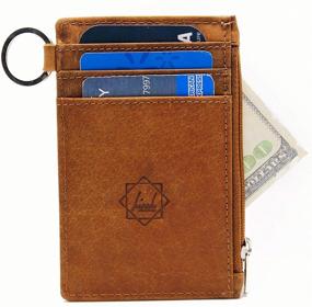 img 2 attached to 💳 Convenient Credit Wallet with Zipper Slots & Keyring: Streamline Your Essentials