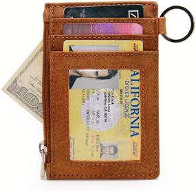 img 3 attached to 💳 Convenient Credit Wallet with Zipper Slots & Keyring: Streamline Your Essentials