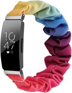 ocebeec scrunchies: стильные и удобные 🌈 ремешки для fitbit inspire для женщин (радужный узор) логотип