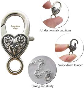 img 2 attached to 📿 40Pcs Alloy Tibetan Antique Lobster Claw Clasps: DIY Heart-Shaped Clasp Accessories for Jewelry Making (Silver Small)