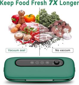 img 3 attached to 🌿 Green Vacuum Sealer Machine - Automatic Food Saver with Dry Moist Modes, Adjustable Strength Suction, LED Touch-Screen for Easy Operation, Includes Vacuum Seal Bags