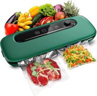 🌿 green vacuum sealer machine - automatic food saver with dry moist modes, adjustable strength suction, led touch-screen for easy operation, includes vacuum seal bags логотип