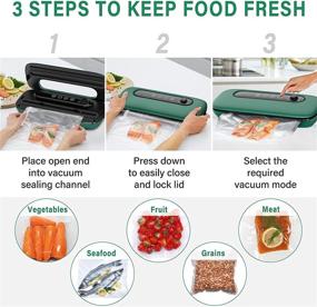 img 1 attached to 🌿 Green Vacuum Sealer Machine - Automatic Food Saver with Dry Moist Modes, Adjustable Strength Suction, LED Touch-Screen for Easy Operation, Includes Vacuum Seal Bags