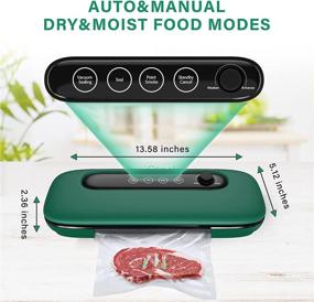 img 2 attached to 🌿 Green Vacuum Sealer Machine - Automatic Food Saver with Dry Moist Modes, Adjustable Strength Suction, LED Touch-Screen for Easy Operation, Includes Vacuum Seal Bags