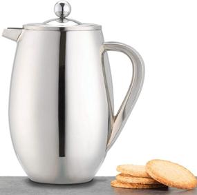 img 1 attached to ☕ Stainless Steel Silver KitchenCraft Le'Xpress Cafetiere - 8 Cup, 1 Litre Capacity