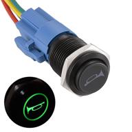 🔊 apiele 16mm 12v momentary speaker horn push button toggle switch - 0.63" mounting hole - 1no 1nc spdt - pre-wiring socket - car auto motor - black shell (green, black shell) logo