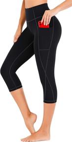 img 3 attached to Heathyoga High Waisted Yoga Pants with 🧘 Convenient Pockets for Women, Workout Leggings with Pockets