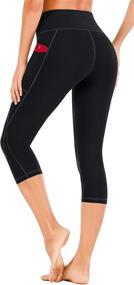 img 2 attached to Heathyoga High Waisted Yoga Pants with 🧘 Convenient Pockets for Women, Workout Leggings with Pockets