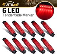 🚨 высокая видимость 10pcs части сэма красные задние led фонари для прицепов и грузовиков - ультратонкий дизайн, морские фонари для лодок 12v логотип