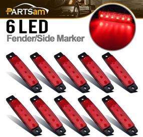 img 4 attached to 🚨 Высокая видимость 10Pcs Части Сэма Красные задние LED фонари для прицепов и грузовиков - Ультратонкий дизайн, морские фонари для лодок 12V