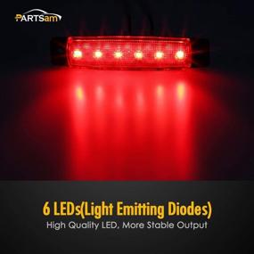 img 2 attached to 🚨 Высокая видимость 10Pcs Части Сэма Красные задние LED фонари для прицепов и грузовиков - Ультратонкий дизайн, морские фонари для лодок 12V
