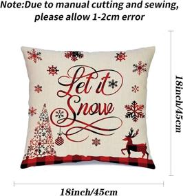 img 3 attached to Farmhouse Christmas Pillow Covers 18×18 Inch Set of 4: Festive Buffalo Plaid & Seasonal Sayings for Sofa Couch Décor