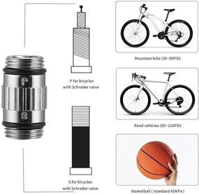 img 1 attached to Portable Mini Bike Pump with Gauge, 120PSI: Frame Bicycle Pump, Glueless Puncture Repair Kit, Presta & Schrader Valve Tire Pump for Road, Mountain Bikes & BMX Cycling, Hand Ball Air Pump with Needle