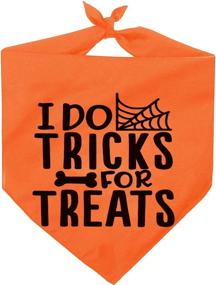 img 4 attached to Halloween Dog Bandana - Reversible Triangle Bibs Pet Scarf for Medium to Large Dogs: Pawskido