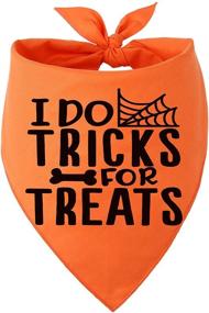 img 3 attached to Halloween Dog Bandana - Reversible Triangle Bibs Pet Scarf for Medium to Large Dogs: Pawskido