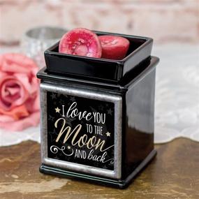 img 2 attached to Elanze Designs Love You to The Moon Ceramic Glossy Black Photo Frame Candle Wax Oil Warmer: Stylish and Versatile