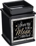 elanze designs love you to the moon ceramic glossy black photo frame candle wax oil warmer: stylish and versatile логотип