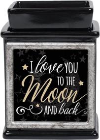 img 3 attached to Elanze Designs Love You to The Moon Ceramic Glossy Black Photo Frame Candle Wax Oil Warmer: Stylish and Versatile