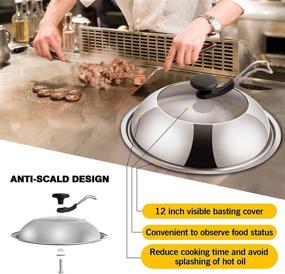 img 2 attached to 🔥 Enhance your Griddle Experience with AClocod Blackstone Griddle Accessories Kit: 12 Inch Basting Cover, Cheese Melting Dome, Cast Iron Press, Spatula - Perfect for Indoor, Outdoor, Camping and Cooking!