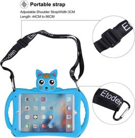 img 1 attached to 🔵 Ultimate Protection and Comfort: iPad Mini Case for Kids with Adjustable Shoulder Strap and Shockproof Silicone Handle Stand - Blue