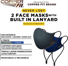 img 2 attached to 🔒 Медные маски Copper Fit Unisex: Всегда: идеальная медным волокном защита лица