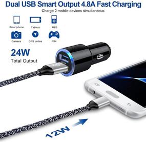 img 2 attached to Convenient USB C Fast Car Charger with 6FT Type C Cable - Compatible with Moto One G6 G7 G8 G9 🚗 Z3 Z4 Z2, Moto G Stylus/Power/Play/Pro, Samsung S21 S20 A22 A11 A12 A21S A02S A20 A50 S10 A10e A32 A52 A72 A71