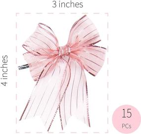 img 3 attached to 🎀 Scientist's Delight: Pre-Tied Ribbon Bows for Christmas, Birthdays, Graduation, Office and Home Decoration, and Gifts Wrapping - 15Pcs, Metallic Pink, 3'X4'