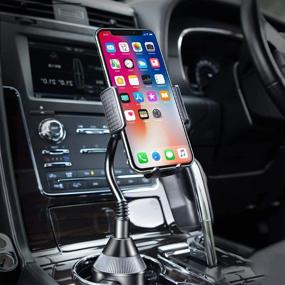 img 4 attached to 📱 Universal Adjustable Gooseneck Car Cup Holder Phone Mount - Amoner U Cup Phone Holder for iPhone 12/11 Pro/11/X/8