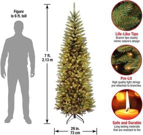 img 2 attached to 🎄 7-Foot National Tree Company Kingswood Fir Slim Artificial Christmas Tree, Green, Pre-Lit with White Lights and Stand