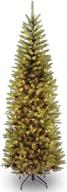 🎄 7-foot national tree company kingswood fir slim artificial christmas tree, green, pre-lit with white lights and stand логотип