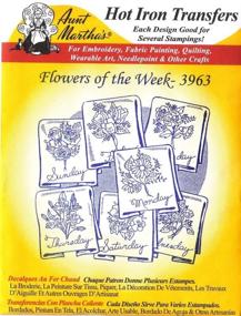 img 1 attached to 🌸 Effortlessly Elegant: Aunt Martha's Hot Iron Embroidery Transfer for Flowers of the Week