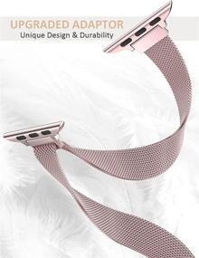 img 2 attached to 👌 Stylish & Reliable MRAIN-H Magnetic Clasp Apple Watch Band - Compatible with 41mm, 40mm, 38mm, 45mm, 44mm, 42mm - Slim & Thin Women Wristband - Perfect Replacement for iWatch Series 7/6/SE/5/4/3/2/1