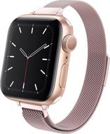 👌 stylish & reliable mrain-h magnetic clasp apple watch band - compatible with 41mm, 40mm, 38mm, 45mm, 44mm, 42mm - slim & thin women wristband - perfect replacement for iwatch series 7/6/se/5/4/3/2/1 логотип