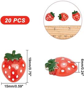 img 3 attached to Arricraft 20 Pcs Resin Strawberry Cabochons with Glitter Powder - Perfect for DIY Crafts, Scrapbooking, Decoration, Jewelry Making in Red