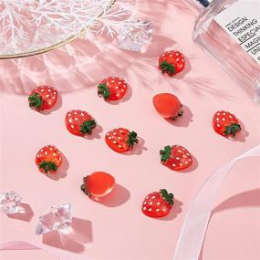 img 1 attached to Arricraft 20 Pcs Resin Strawberry Cabochons with Glitter Powder - Perfect for DIY Crafts, Scrapbooking, Decoration, Jewelry Making in Red